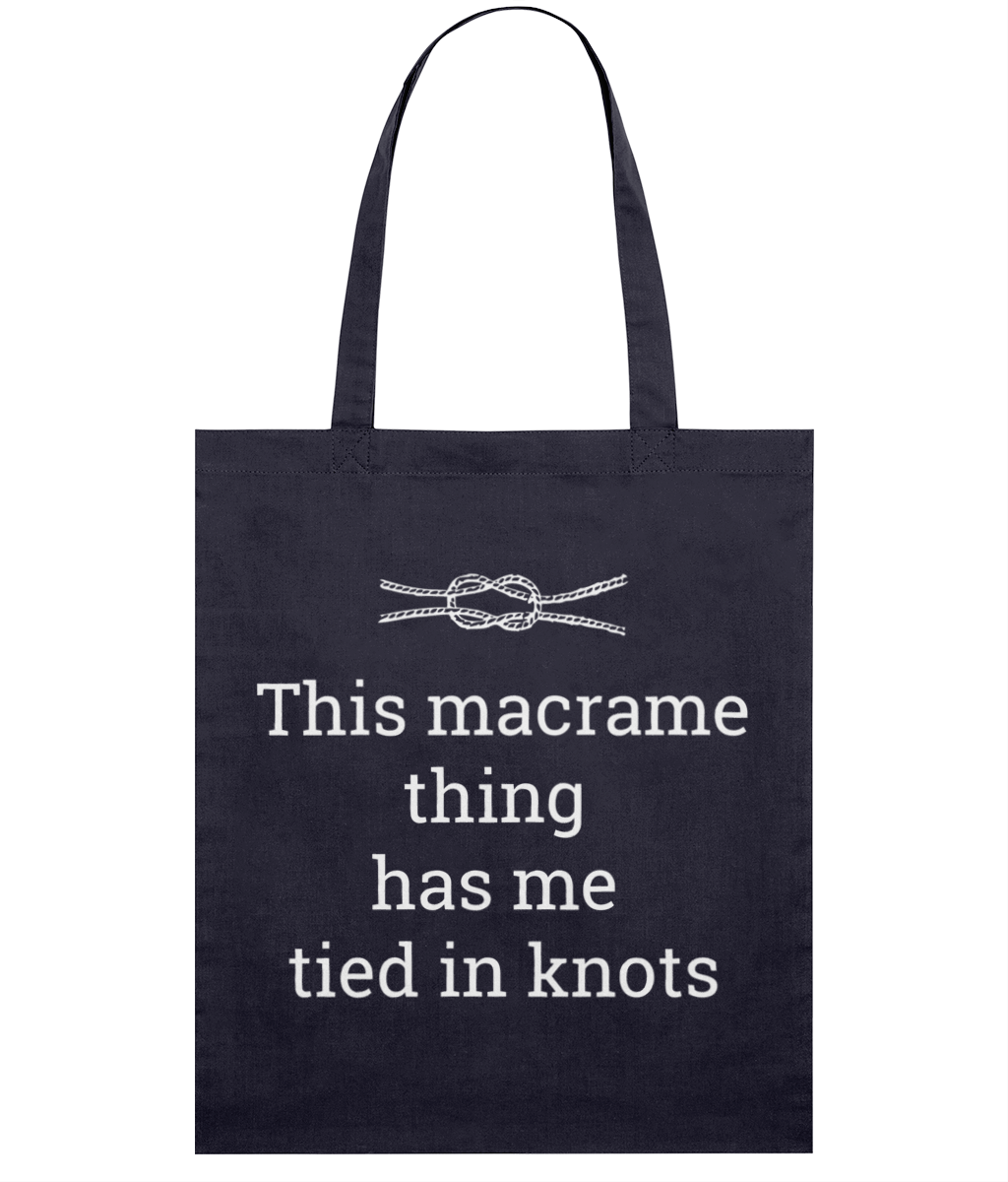 Navy Light Tote Bag - This macrame has me tied in knots