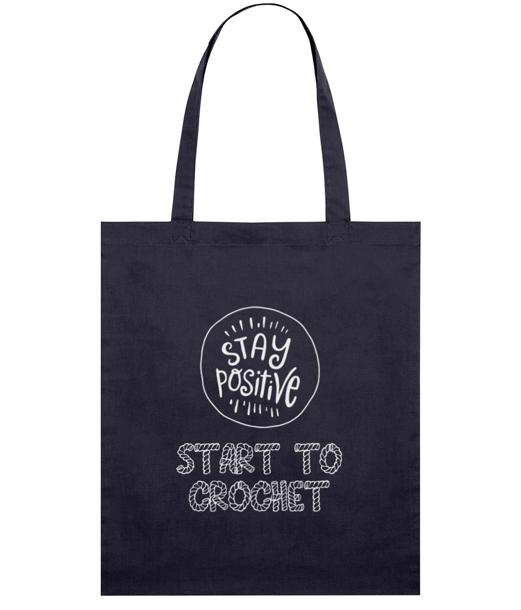 Navy Light Tote Bag - Stay positive crochet
