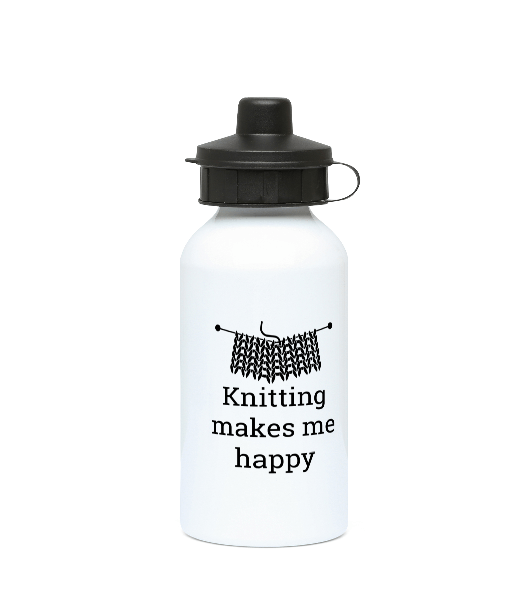 water bottle 400ml knitting makes me happy with knitting image