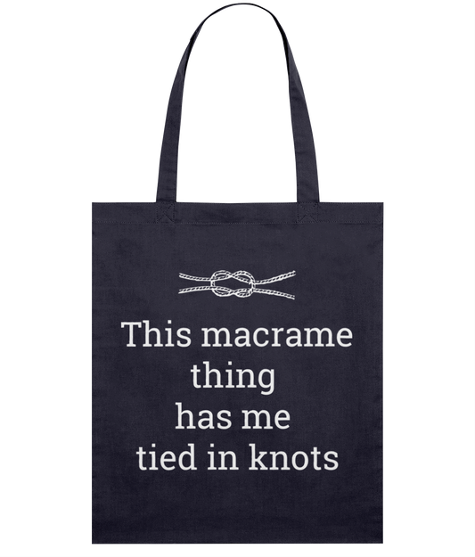 Navy Light Tote Bag - This macrame has me tied in knots